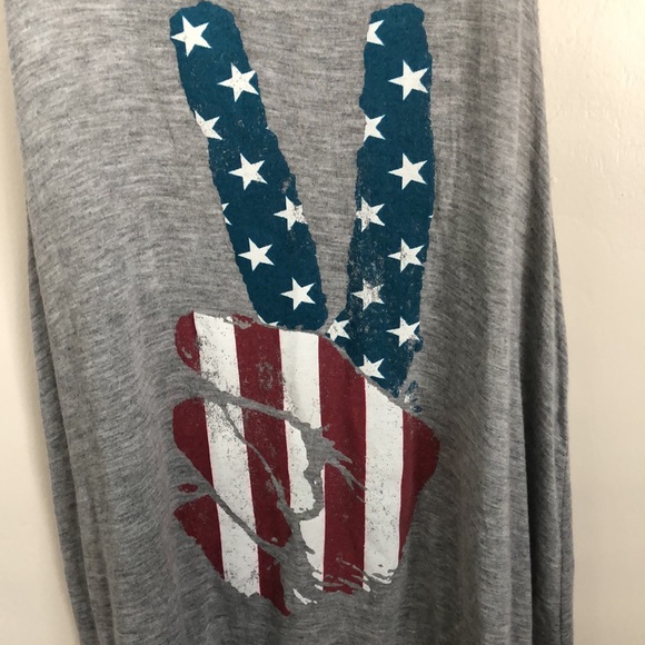 Peace sign stars and stripes flag tank top - Sz M - Picture 2 of 4